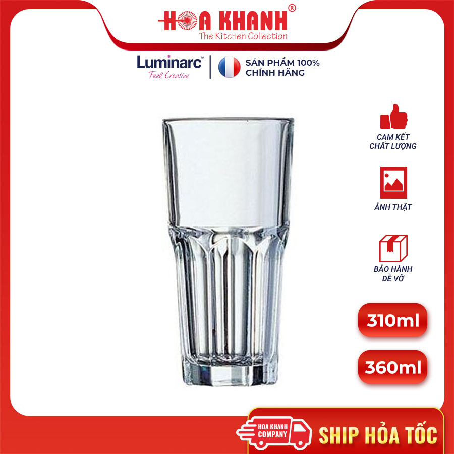 Ly Cao Uống Nước Thủy Tinh Luminarc Granity 310ML & 360ML - bộ 6 ly - G3654 & G3655