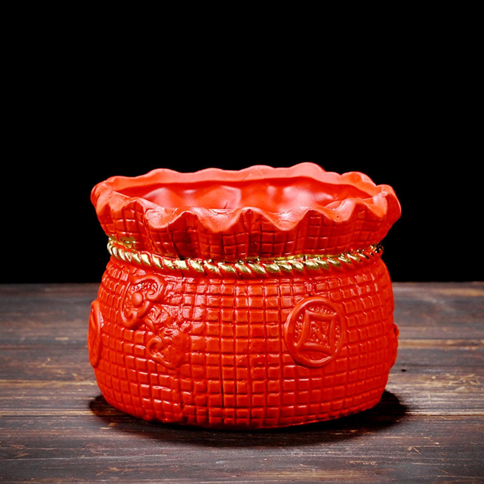 Ceramics Chinese Lucky Money Box Flower Vase Planter Pot Ornament Delicate