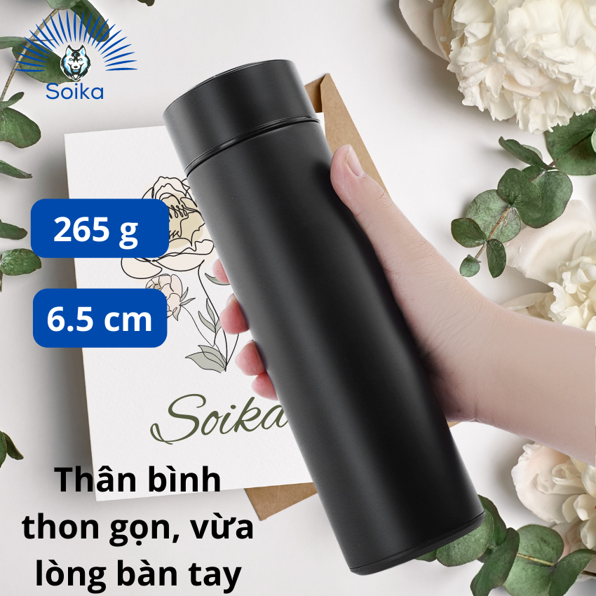 Bình Giữ Nhiệt Thông Minh SOIKA SB02500 Bằng Thép Không Gỉ Inox 304 500ml Nhiều Màu