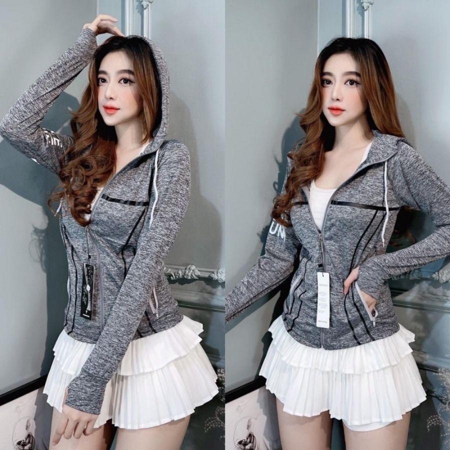 Áo khoác nữ khoát chống nắng form rộng có mũ dày đẹp bigsize thun lạnh siêu mát cá tính dây kéo giá rẻ nhất ESHOP AK01