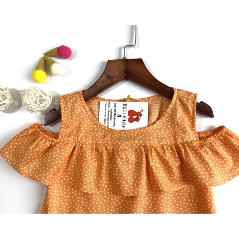 Đầm bé gái,váy trẻ em đuôi cá họa tiết chấm bi kate cotton size 0 đến 5 tuổi.