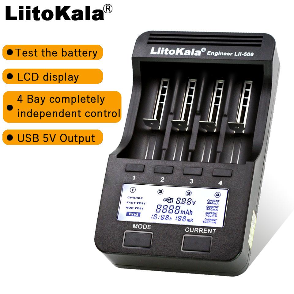 Liitokala LII-500 Smart Universal Li-ion của MH AAA 104440 14500 16340 17335 17500 18490 17670 18650 Bộ sạc pin
