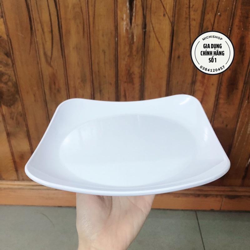 Đĩa Nhựa Phíp Vuông Trắng Để Hoa Quả, Thực Phẩm Nhựa Việt Nhật Cao Cấp