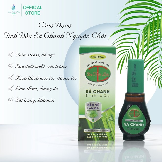 Tinh dầu Sả Chanh Dạ Thảo Liên 20ml - 100% Thảo Dược Thiên Nhiên