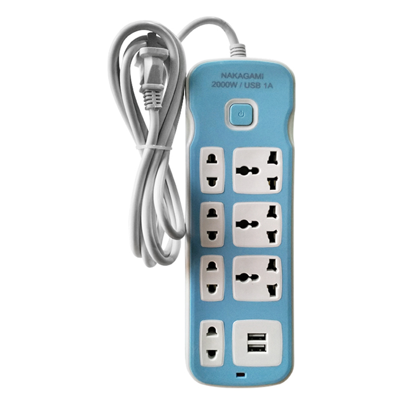 Ổ Cắm Điện Nakagami 2 USB + Ổ Cắm Đa Năng -Dây 2m