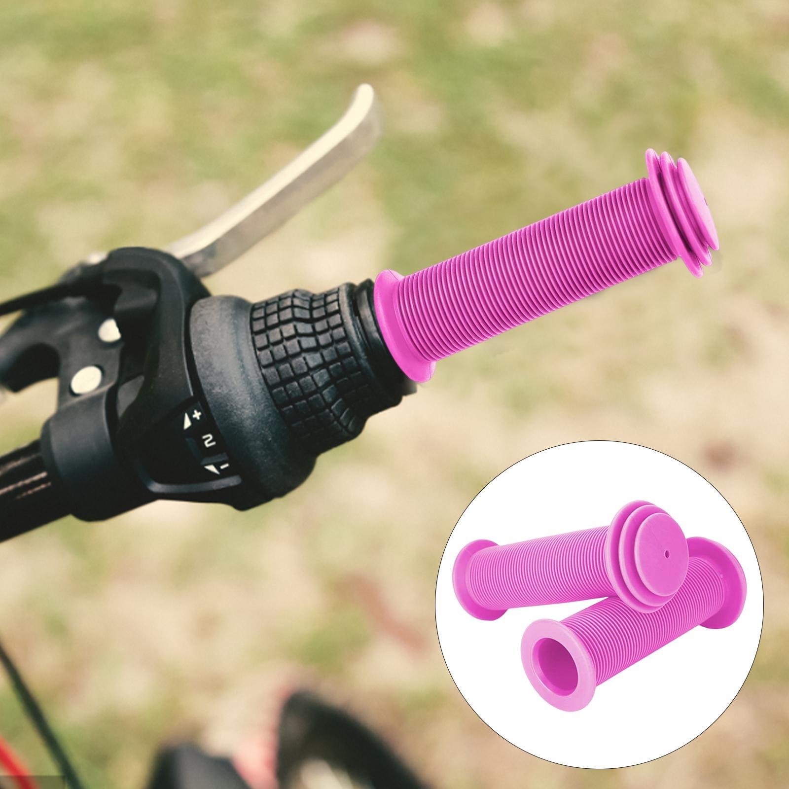 2x Soft Bicycle Handlebar Grips Rubber Bike Grips Cover Shock Resistance Sleeve MTB Bike Handle Grips for , Tricycle, Cycle, Kids Bike