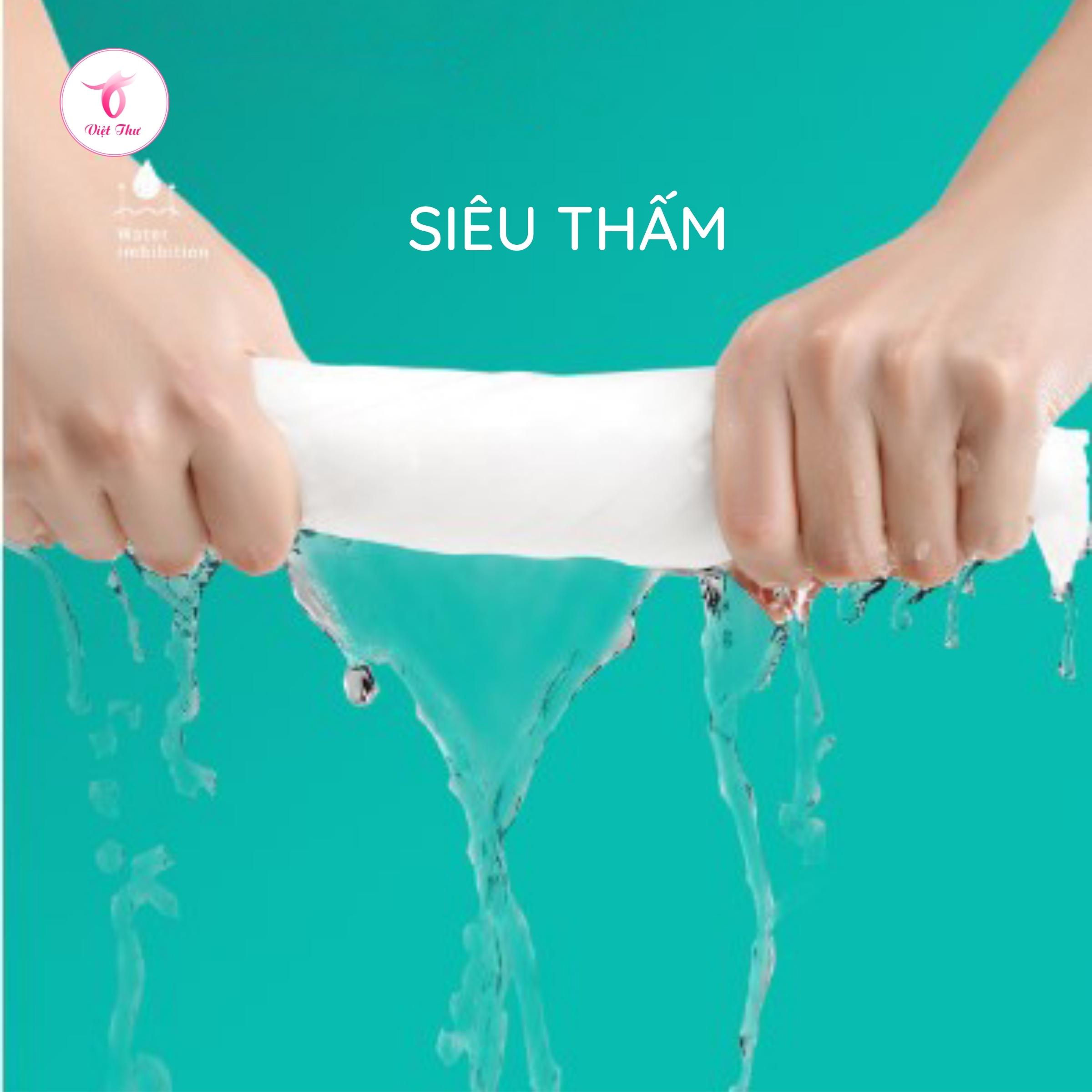 Khăn lau mặt dùng 1 lần Việt Thư, khăn mặt khô siêu mềm, siêu, siêu thấm, siêu dai, không chất huỳnh quang, bảo vệ da nhạy cảm, 20x20cm