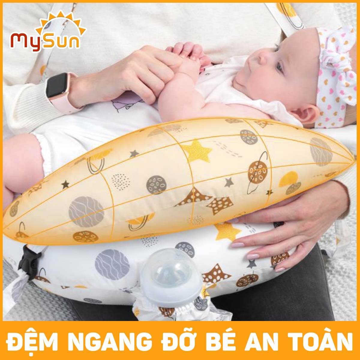 Đệm gối chữ C chống trào ngược dạ dày cho trẻ sơ sinh nằm ngủ, bé con bú, tựa lưng cho bà bầu