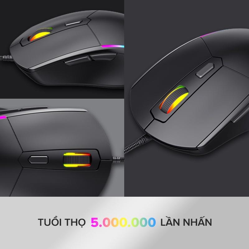 Chuột Gaming HAVIT M79, Đèn RGB, Tích Hợp 6 Nút Điều Chỉnh + 4 Chế Độ DPI, Tuổi Thọ 5tr Lần Nhấn - Hàng Chính Hãng