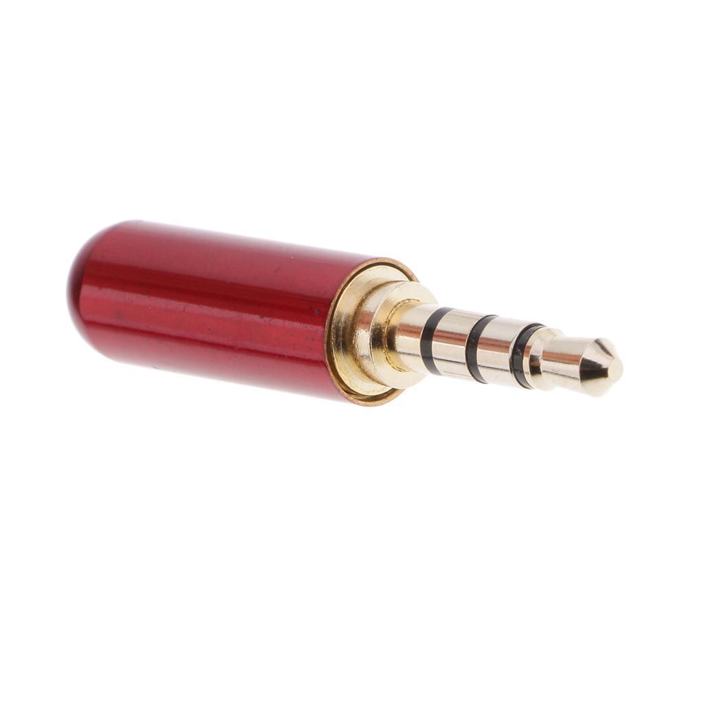 3.5mm 4 Pole Male Repair Headphone Jack Plug Metal