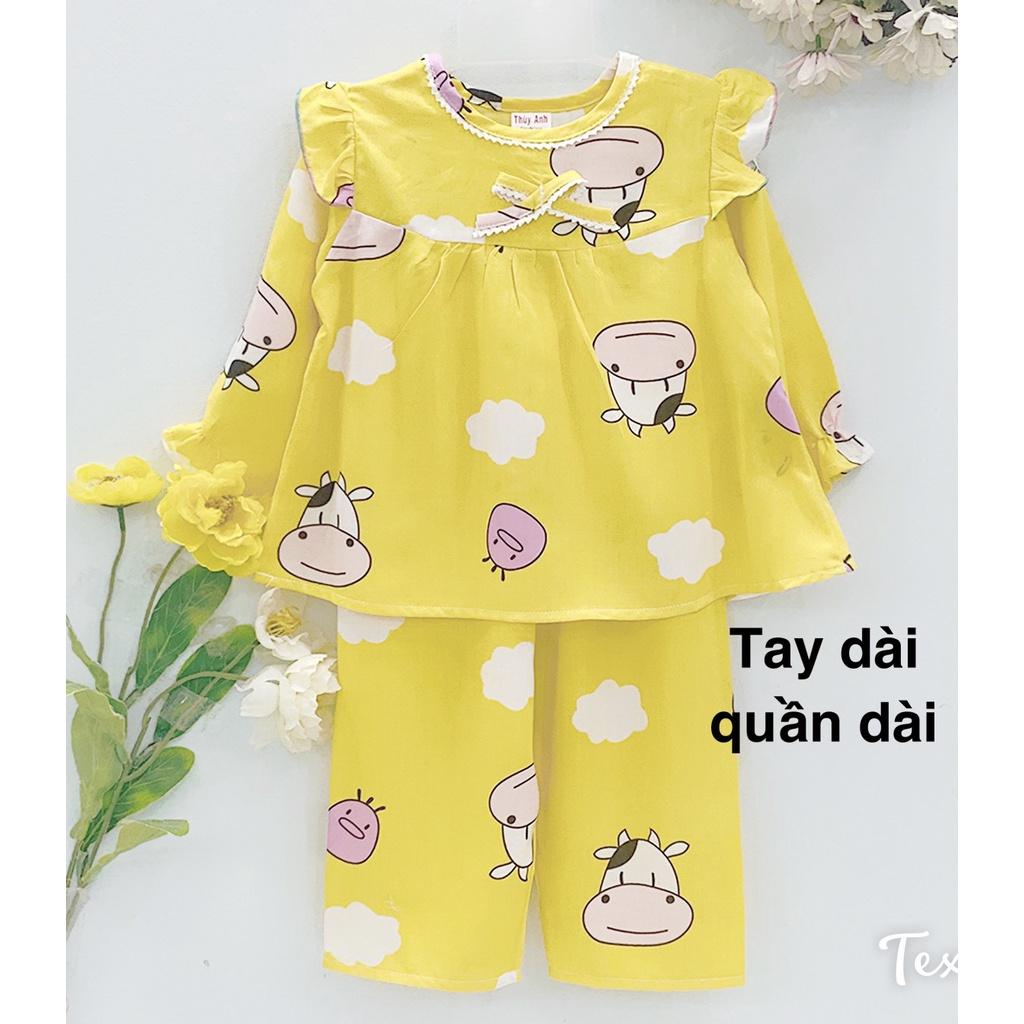 Bộ TOLE, LANH TAY DÀI BE GÁI - chất vải tole, lanh 2 da mềm , mịn không co rút từ 8-37kg