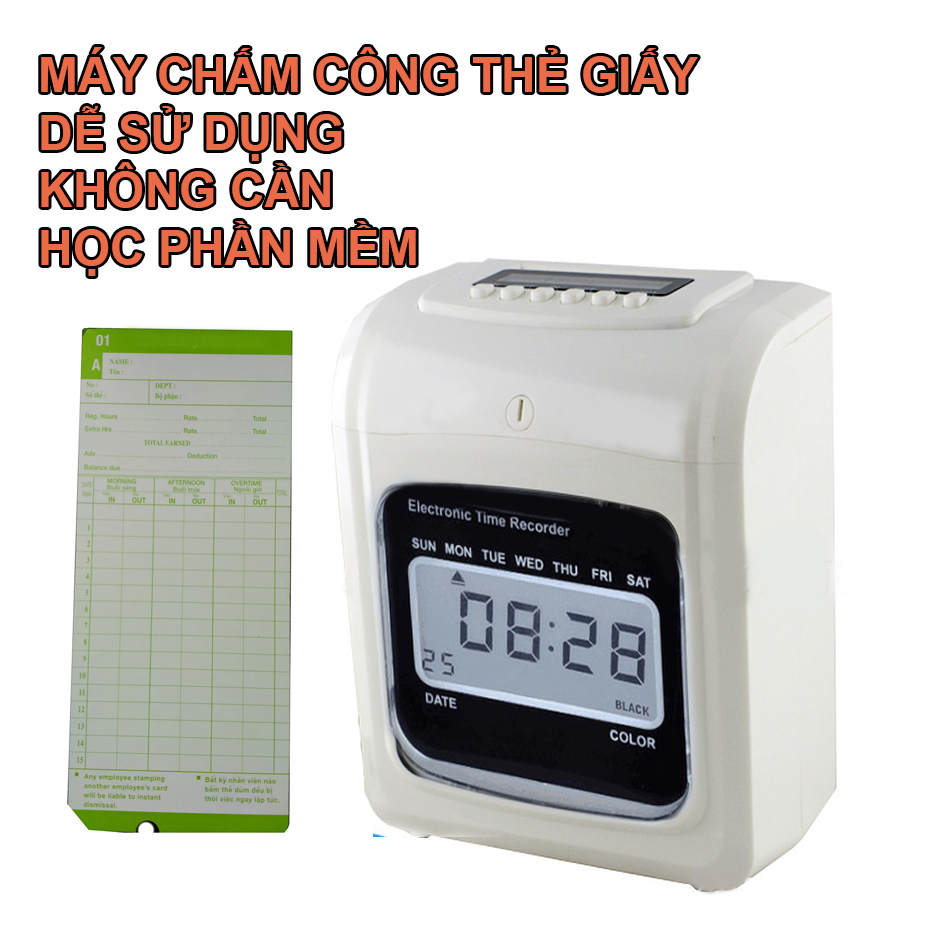 Máy chấm công dùng thẻ giấy Robotron RT-90A ( hàng chính hãng Japan )