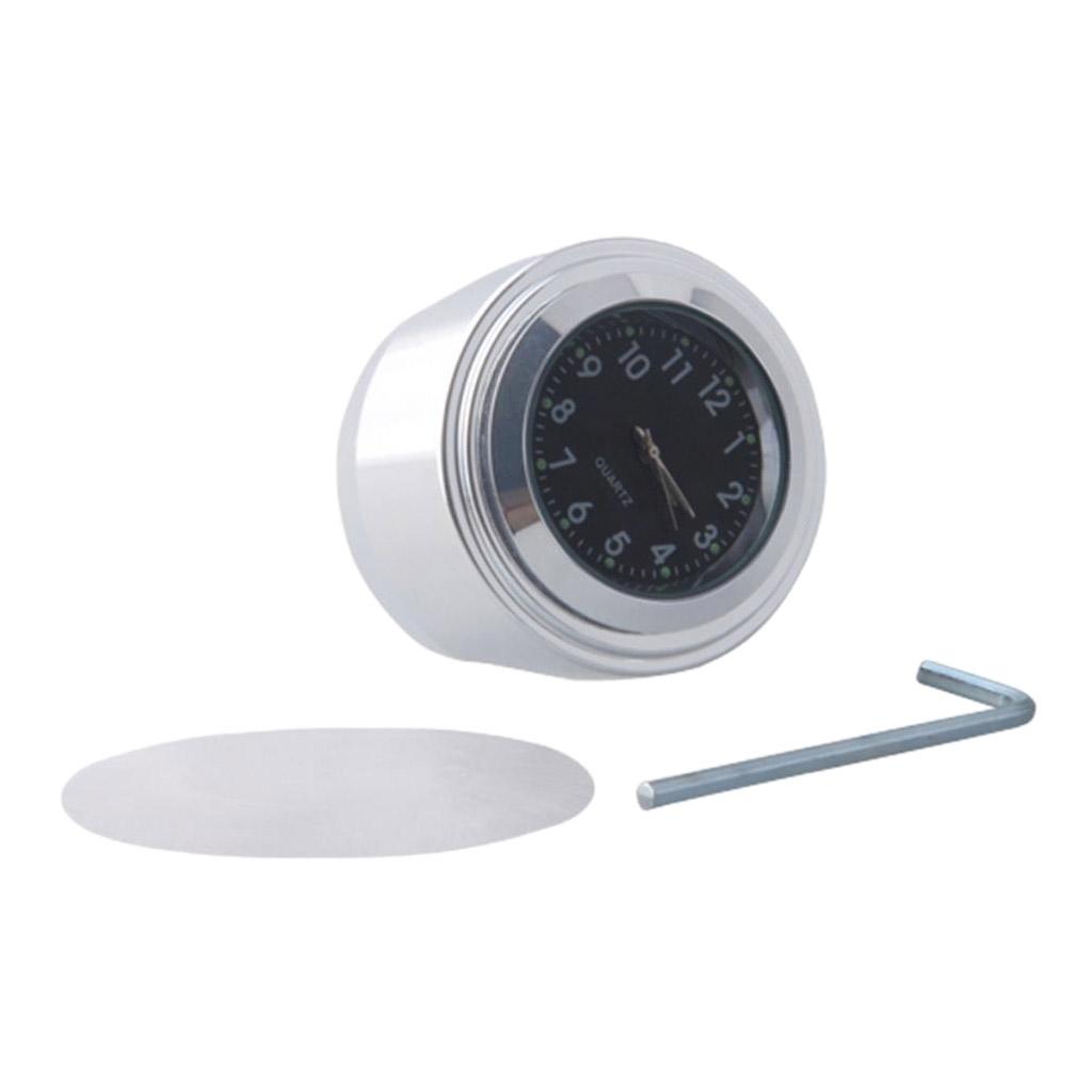 1Pcs Universal Motorcycle Bike Handlebar Mount +Clock Aluminum