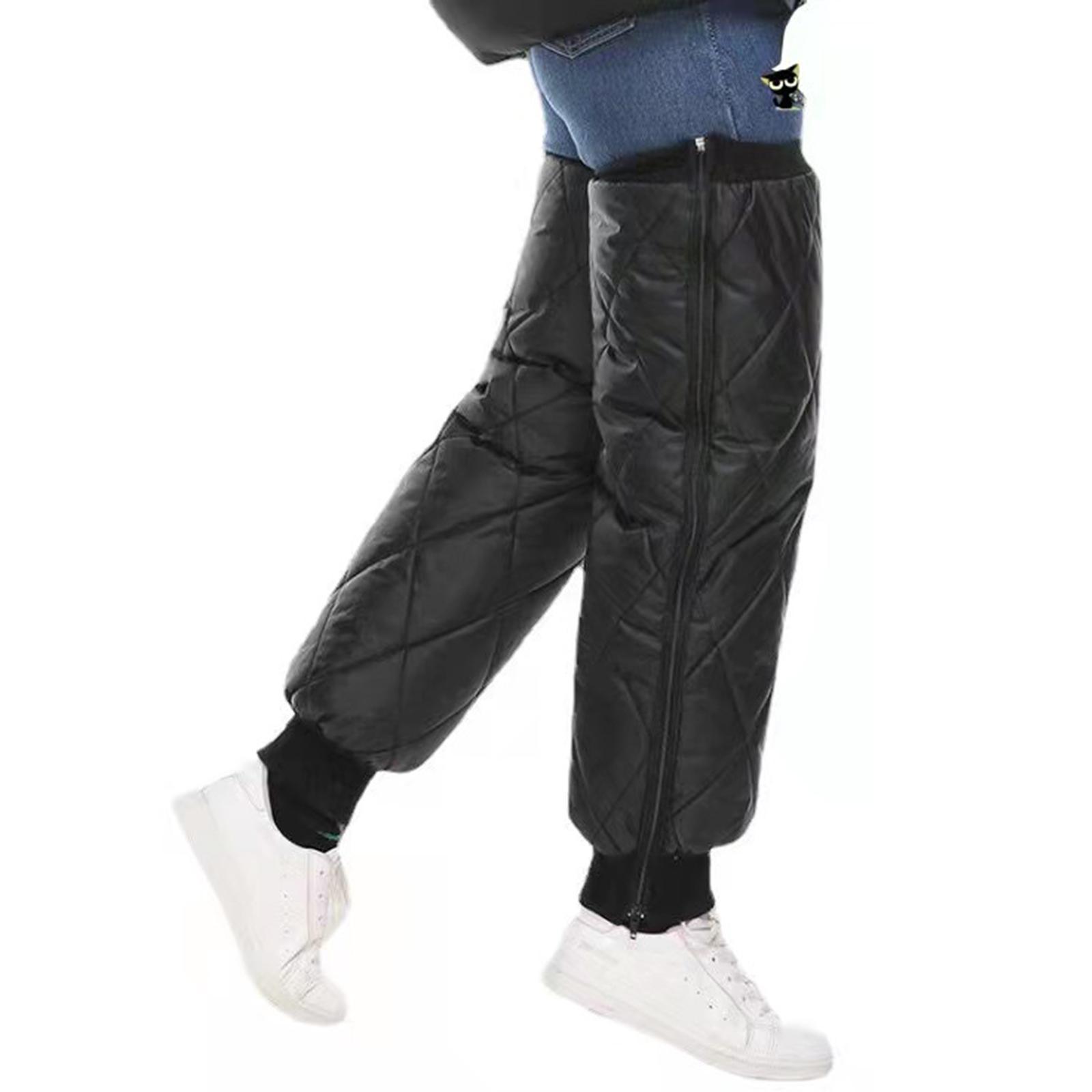 Warm Knee Pads, Knee , Unisex Windproof Zipper Leg Sleeves for Outdoor Ski Riding Snowboarding Cycling