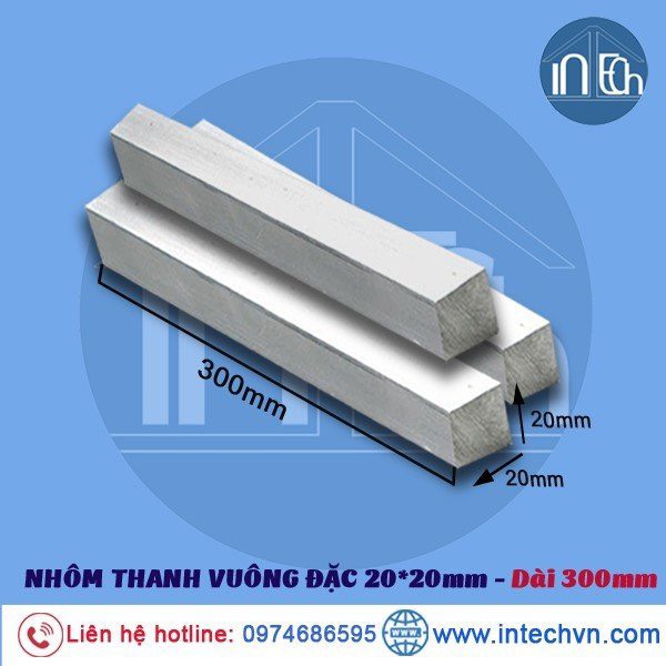 NHÔM THANH VUÔNG ĐẶC 20*20mm