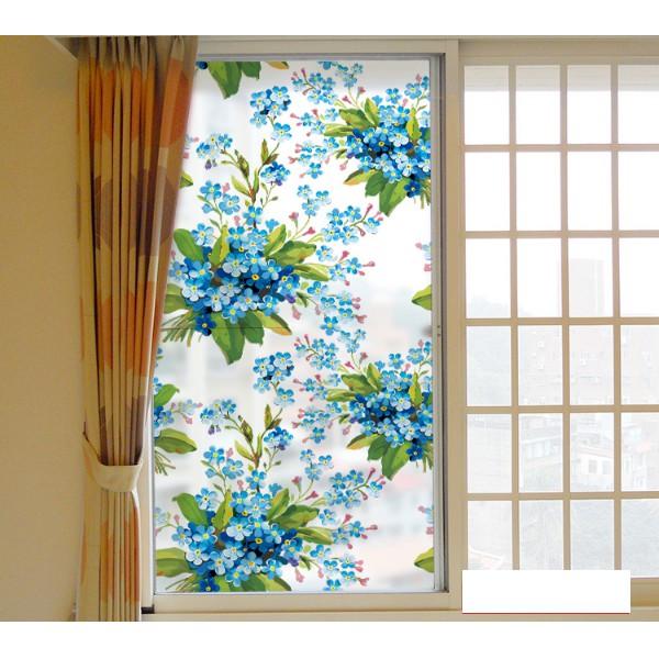 Decal dán kính cao cấp - Hoa Chùm Xanh