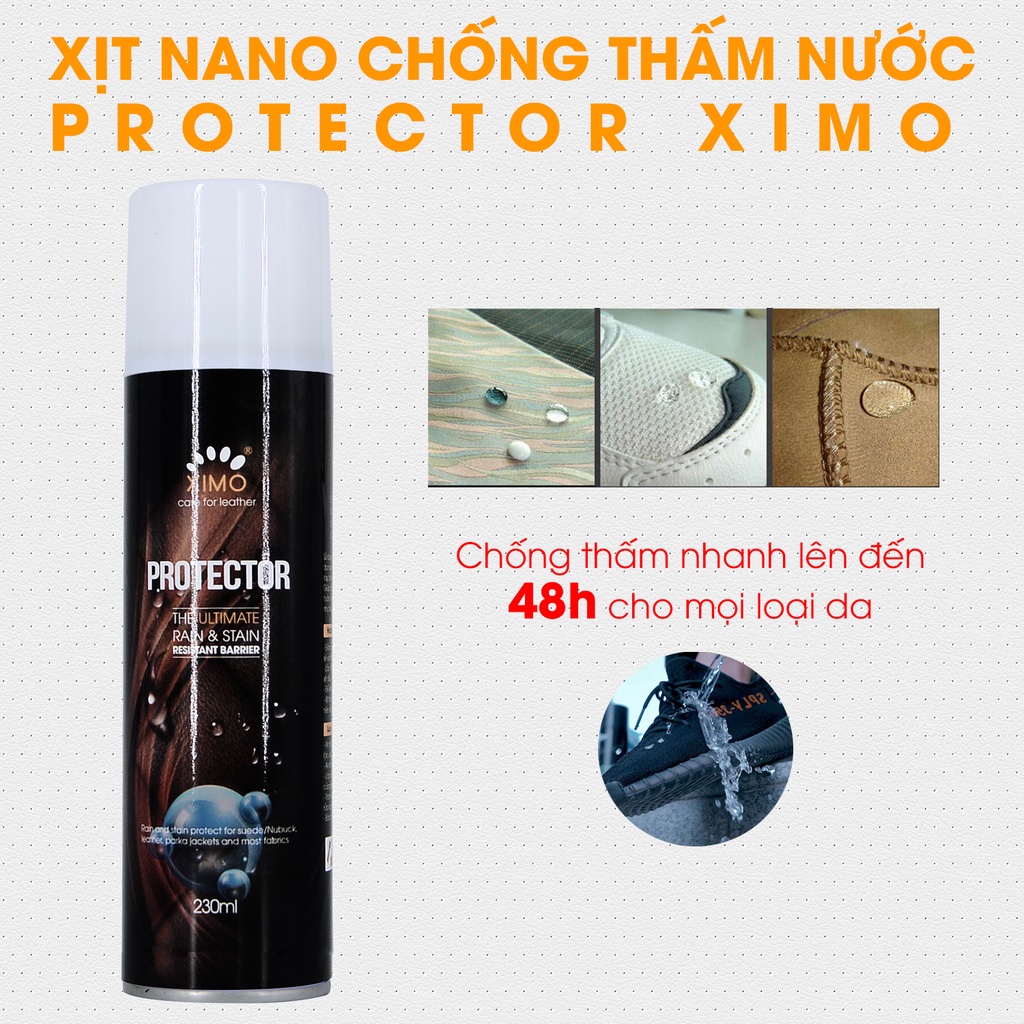 Xịt Chống Thấm Nước XIMO PROTECT Chống Nước, Chống Bẩn Giày Khi Đi Mưa CLEANTOP