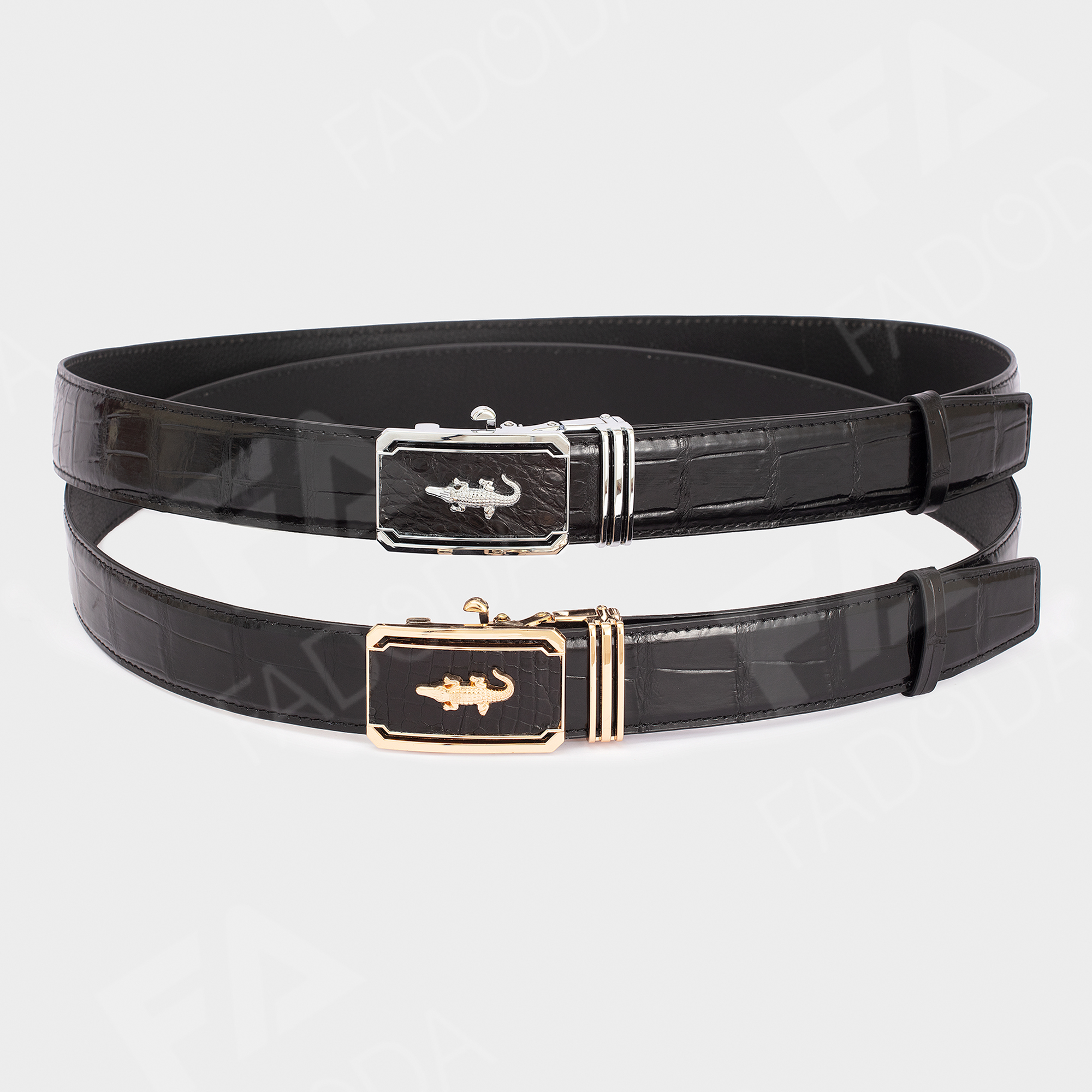 Thắt lưng nam da cá sấu FA DO DA SP-FCB03BD dây liền bản rộng 4.0 cm làm từ vùng da bụng của cá sấu
