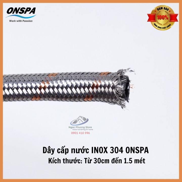 Dây Cấp Nước INOX 304 Hiệu ONSPA, Kích Thước Từ 30cm Đến 1.5 Mét