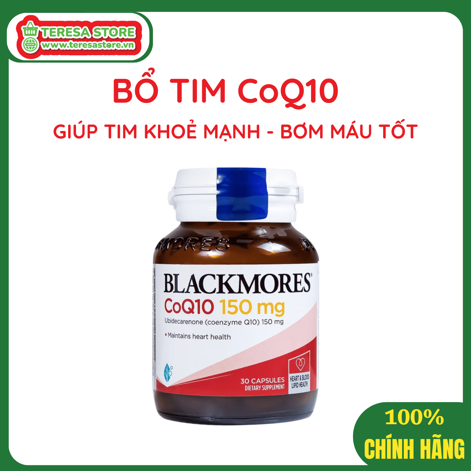 Viên Uống Hỗ Trợ Tim Mạch – Blackmores CoQ10 – Hộp 30v 150mg