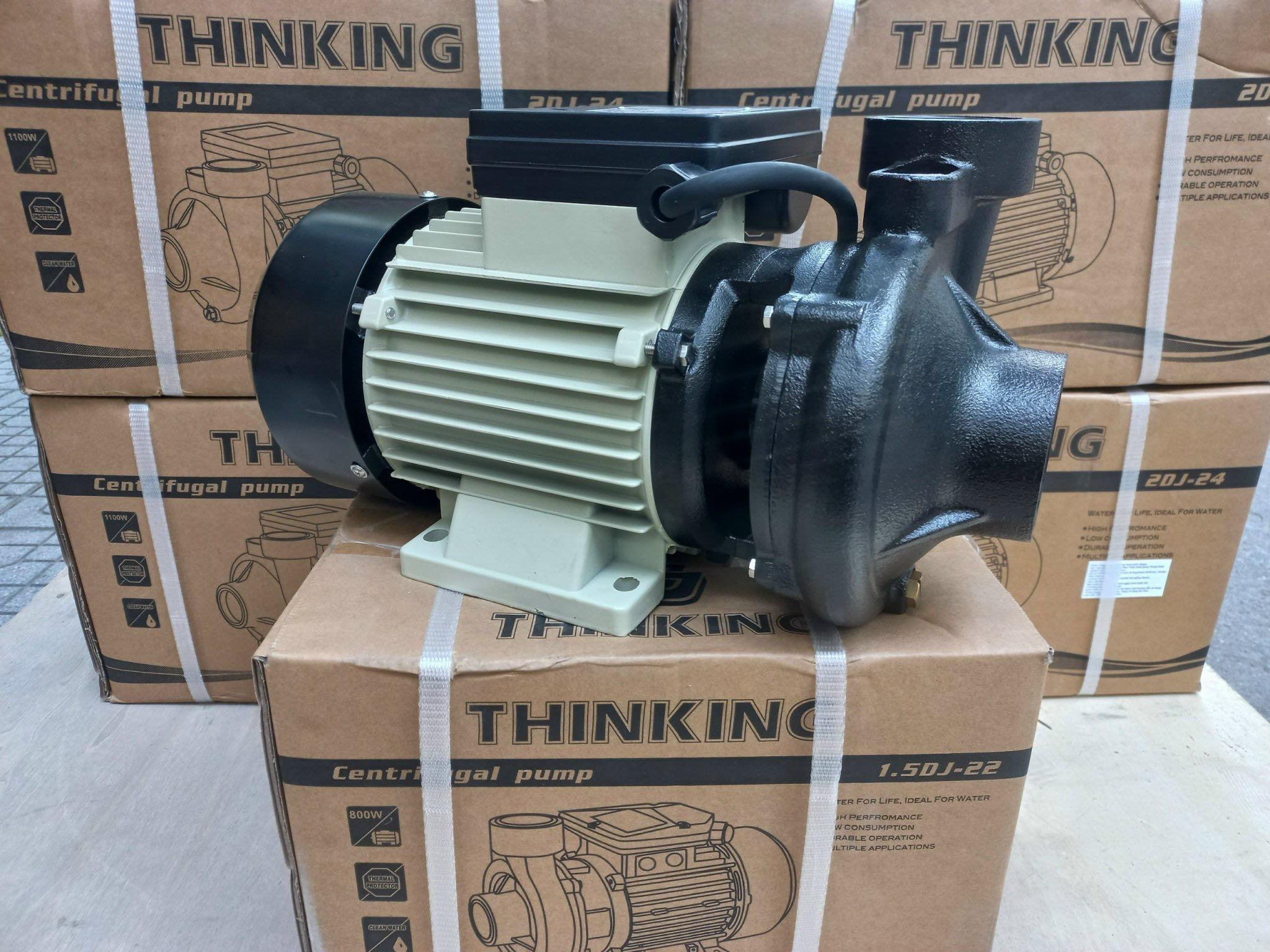 MÁY BƠM NƯỚC DK 800W 1HP CHẤT LƯỢNG CAO, CÁNH ĐỒNG, TRỤC CỐT INOX, MOTO DÂY ĐỒNG.HỌNG HÚT XẢ 49MM