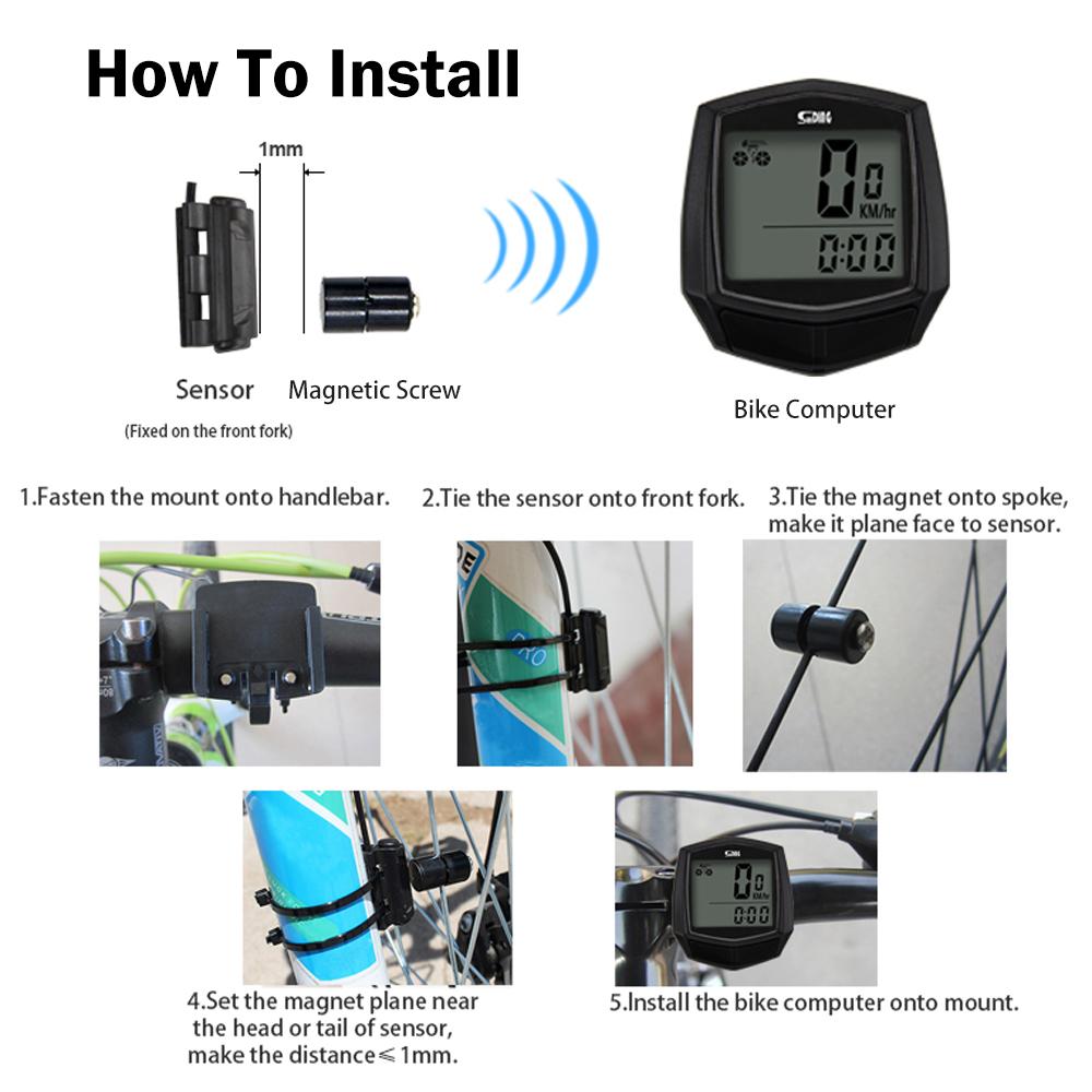 Đồng hồ đếm thời gian không dây màn hình LCD Screen Bicycle Computer