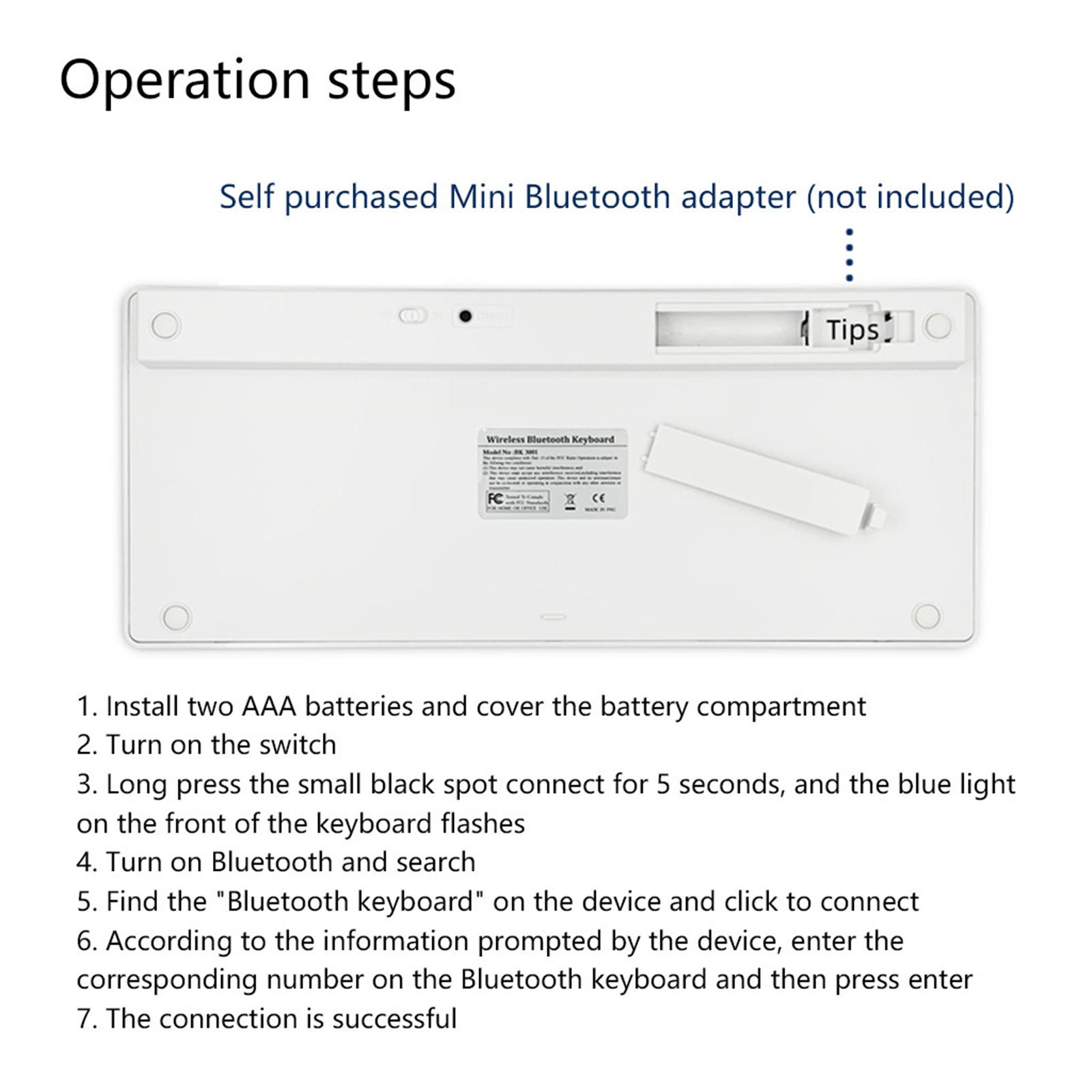 Ultra Thin Bluetooth Keyboard  Wireless 78 Keys Spanish Keyboard for IOS / Android / Windows 285x 120x18mm