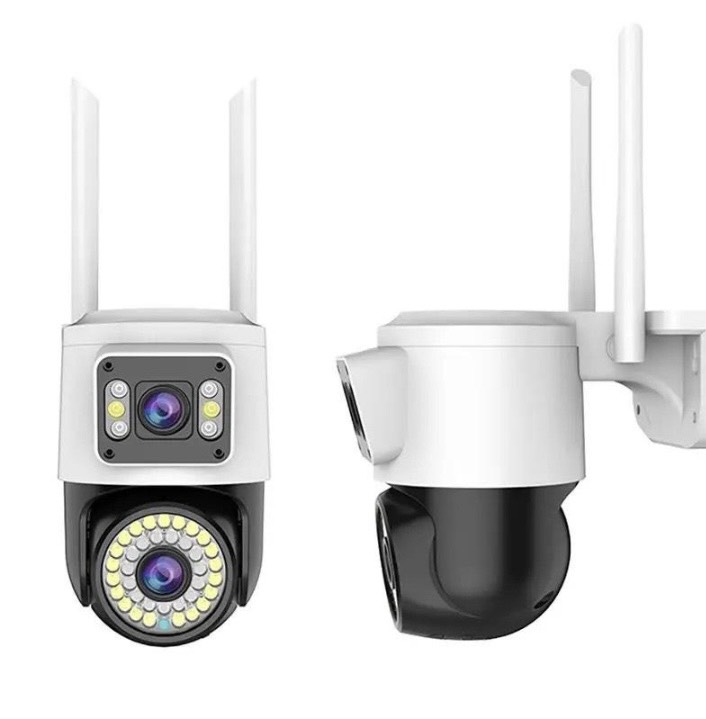 [SIÊU CAMERA 2 MẮT] Camera Wifi 2 Mắt Xem Cùng Lúc 2 Màn Hình - 1 Mắt Cố Định &amp; 1 Mắt Xoay 360 Độ - Góc Quan Sát Cực Rộng - Đàm Thoại 2 Chiều - Báo Động Sáng Đèn Hú Còi Cảnh Báo - Hàng Nhập Khẩu