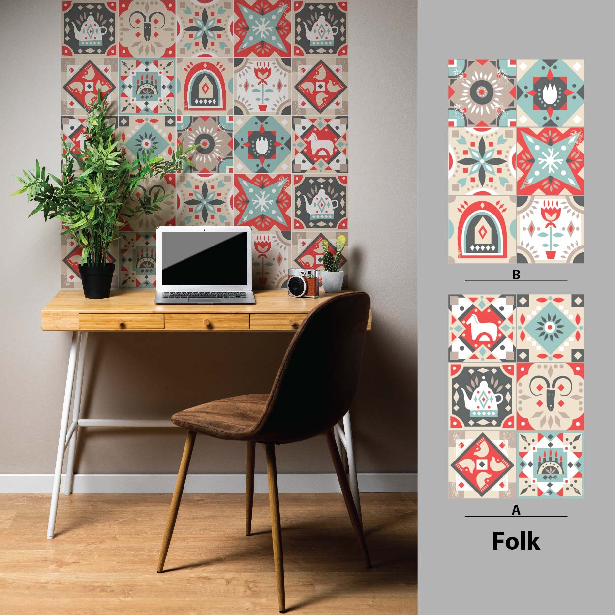 Decal gạch bông uv folk