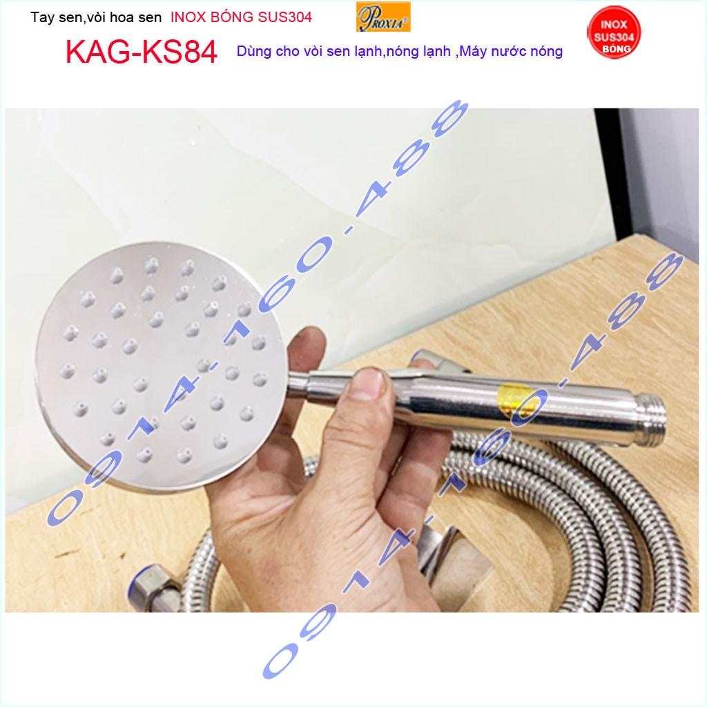 Vòi hoa sen tắm KAG-KS84 inox 304 bóng, Sales shower head 1 vòi sen +1 dây sen tắm vòi hoa sen SUS304 tia nước mạnh