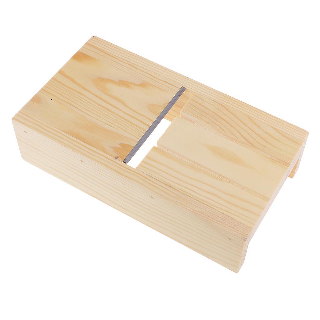 Adjustable Wooden Soap Loaf Cutter Planer + Rectangle Silicone Soap Mould + 2pcs Wavy & Straight DIY Making Loaf Cake Soap Cutter