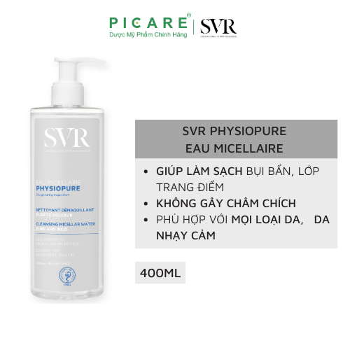 Nước Tẩy Trang Dành Cho Da Nhạy Cảm SVR Physiopure Eau Micellaire 400ml