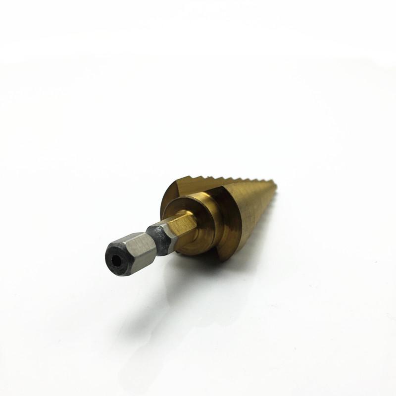 Titanium HSS Step Drill 4-20/22/32MM 6-25/35MM Hex Shank 1/4 Hole Drilling Tool