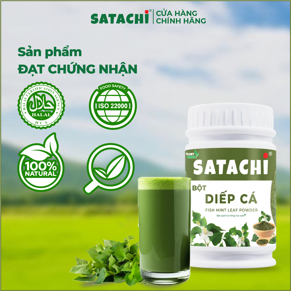 Bột Diếp Cá SATACHI nguyên chất. Thanh lọc cơ thể, người bị trĩ và táo bón sử dụng hiệu quả, làm mặt nạ dưỡng da, trị mụn. Hộp 258g
