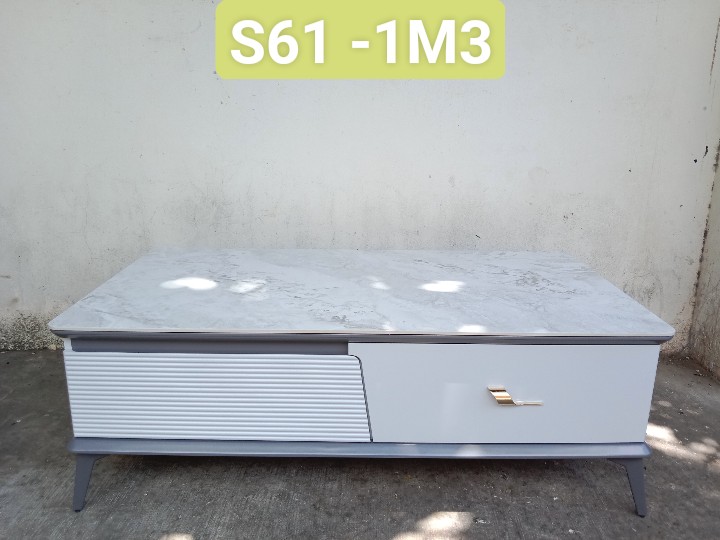 Bàn trà sofa Tundo mặt đá nhập khẩu vân xám