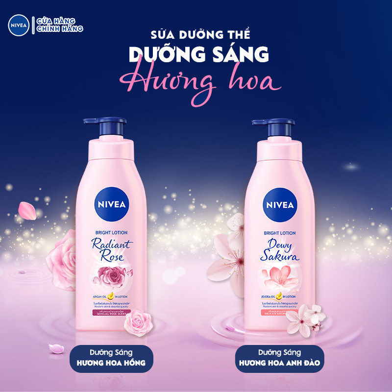 Sữa Dưỡng Thể NIVEA Sáng Da Hương Hoa Anh Đào (350 ml) - 85703