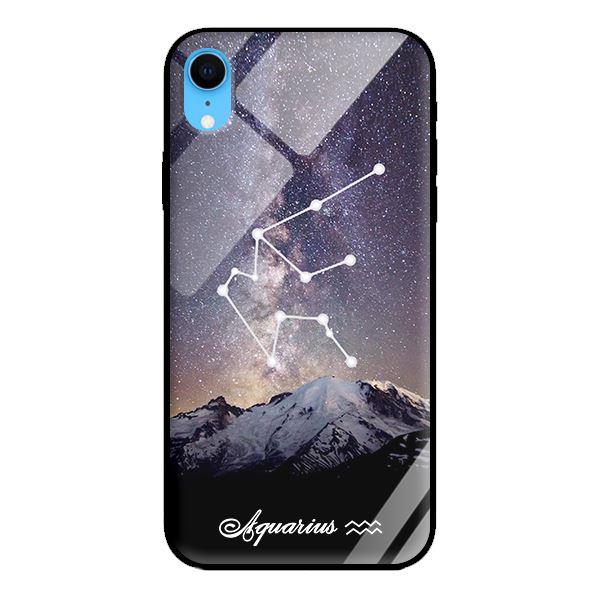 Ốp kính 12 cung Hoàng Đạo cho iPhone XR Aquarius - Hàng chính hãng