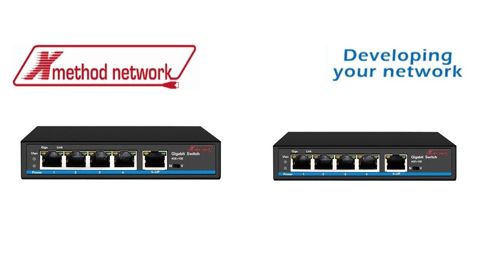 Bộ chuyển mạch 5-port unmanaged Gigabit, 4 port PoE Switch, 60W power supply - Xmethod Network - Hàng chính hãng