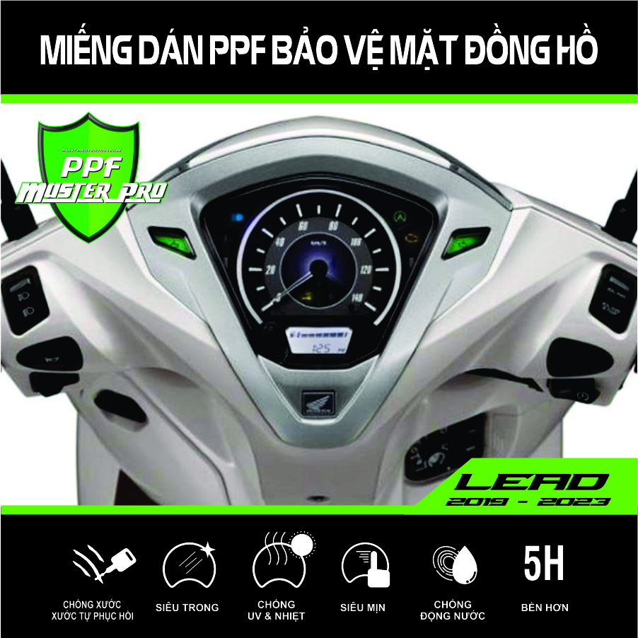 Miếng Dán PPF Bảo Vệ Mặt Đồng Hồ Xe Lead 2020- 2023 | Chất Liệu Film PPF