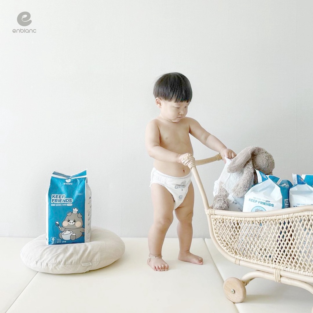 Combo 2 Bịch Tã Bỉm Quần Hàn Quốc Enblanc Keep Friends Mỏng Nhẹ, Êm Ái, Chống Tràn Cho Bé Trai Size XXL ( trên 15kg) 18 Miếng