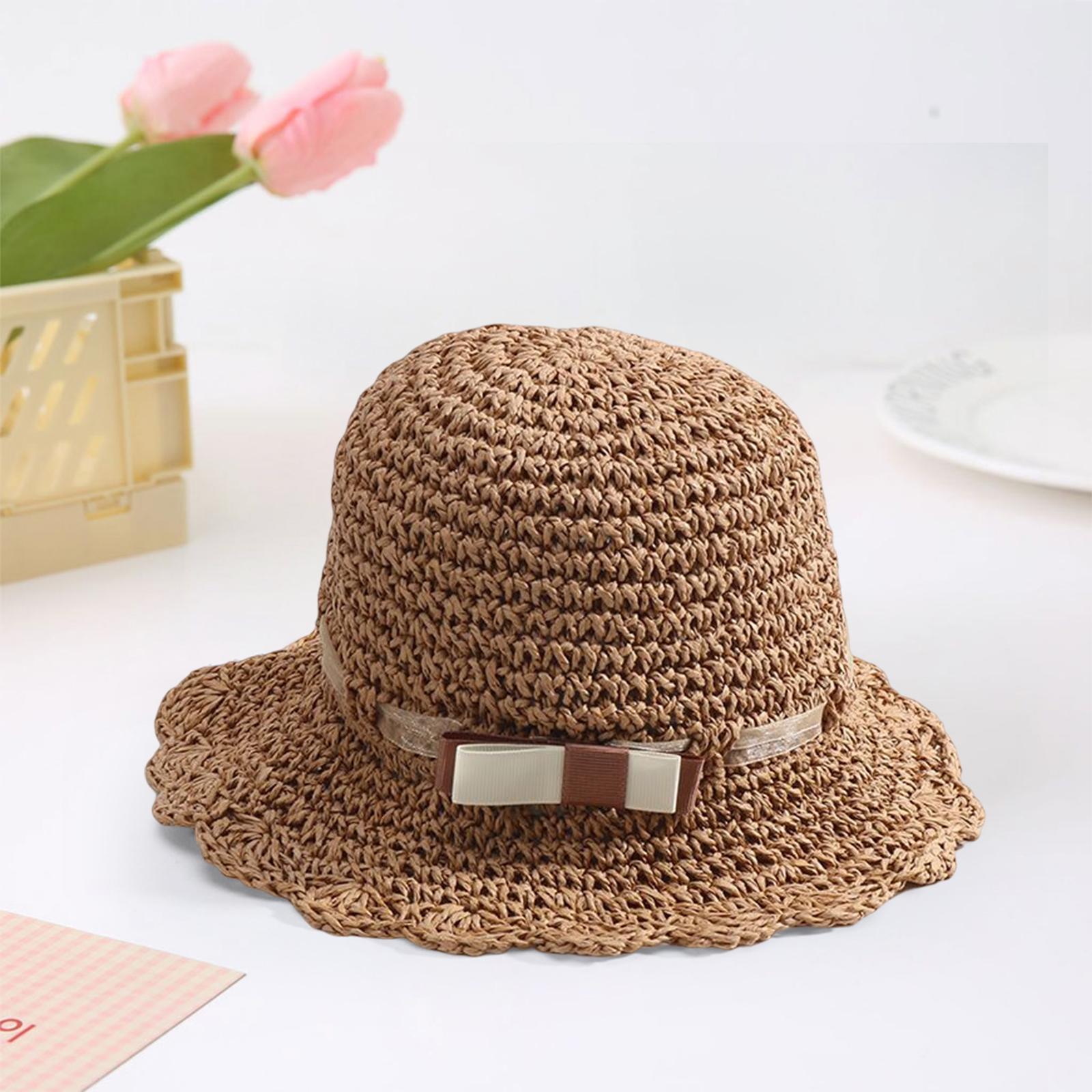Summer Straw Kids Sun Hat Summer Beach Hat Wide Brim for Vacation