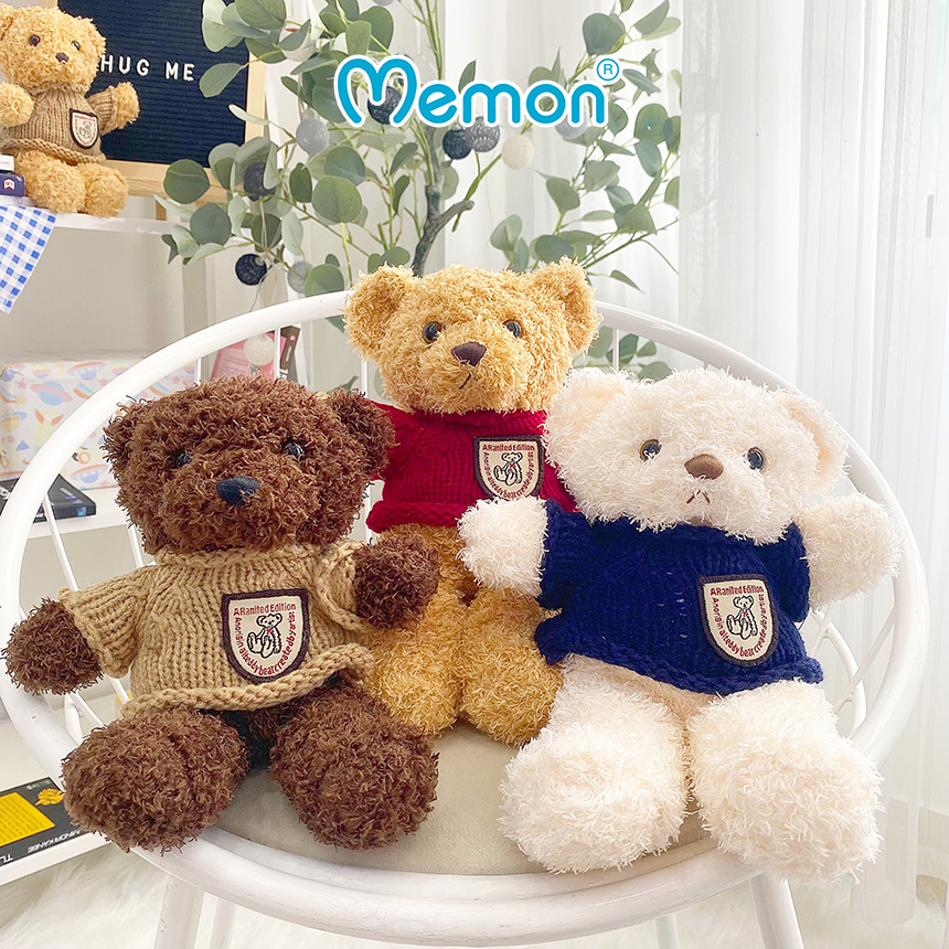 Gấu bông teddy head tales mini nhồi gòn 20cm cao cấp Memon