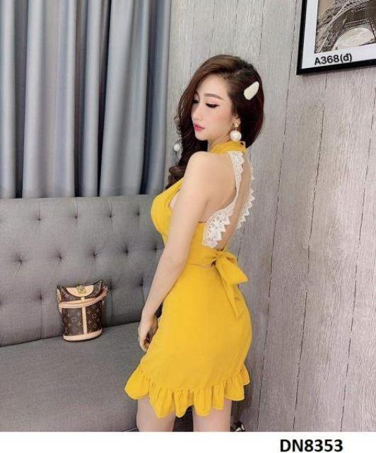 Đầm body yếm đuôi cá khoét ngực sexy