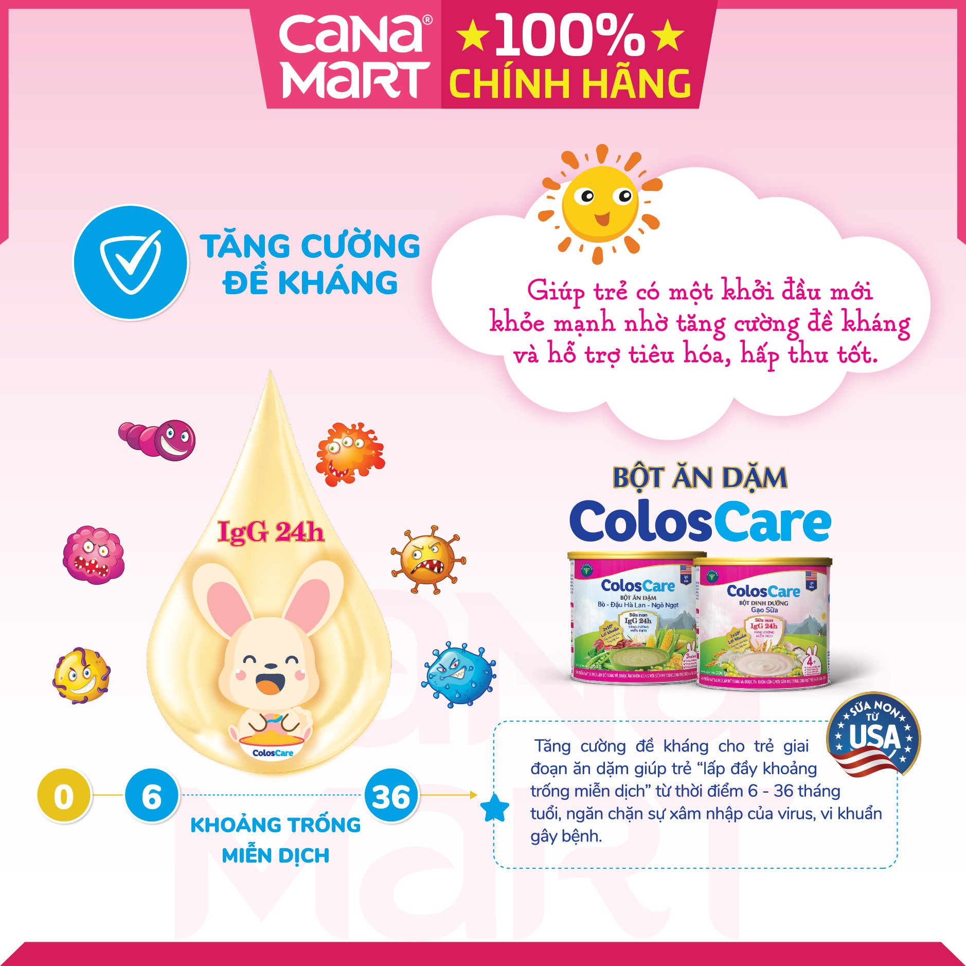 Bột ăn dặm tốt cho bé Nutricare Coloscare Bò - Đậu Hà lan - Ngô ngọt, sữa non IgG 24h