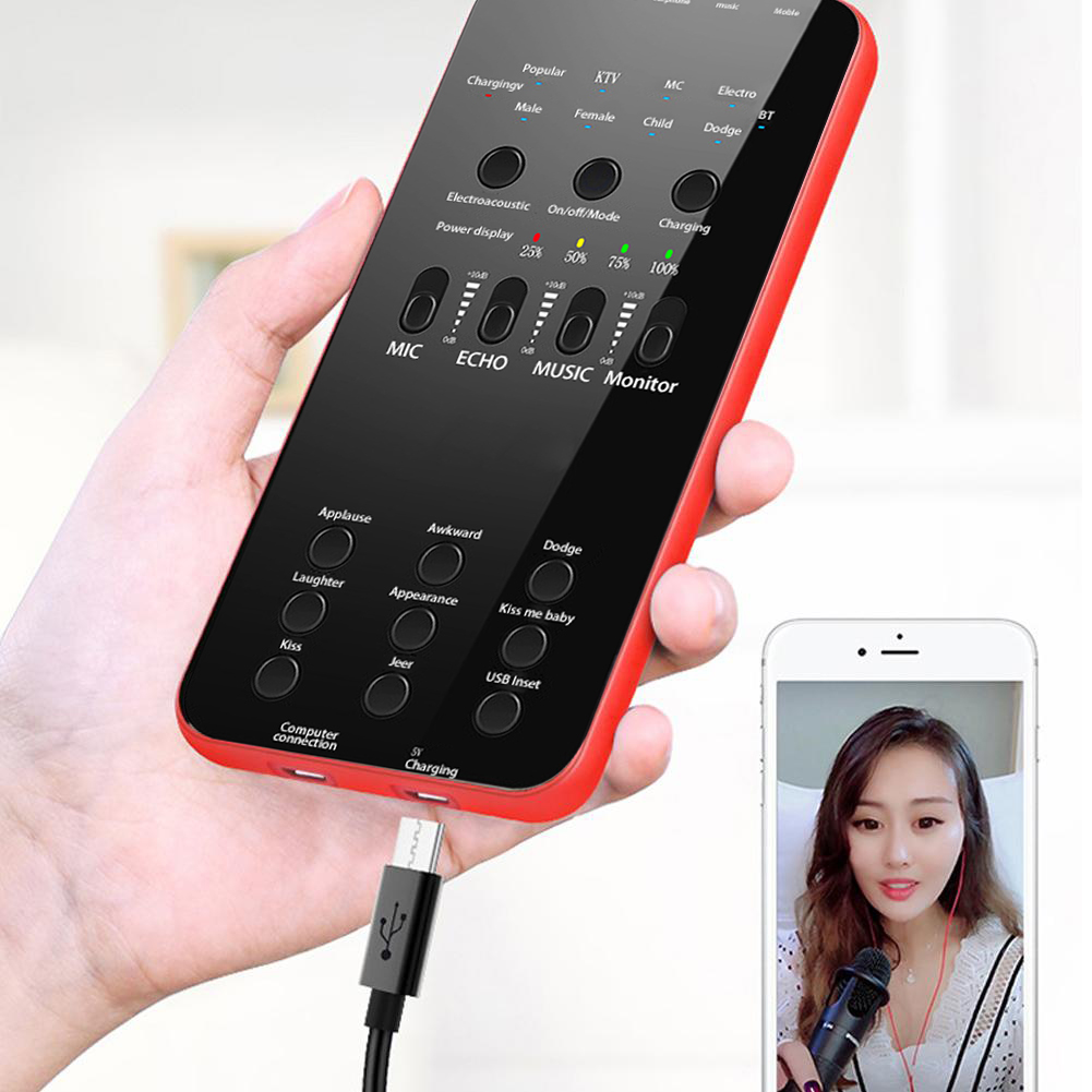 Thẻ Âm Thanh USB E6 Cho Điện Thoại Di Động Máy Tính Phát Sóng
