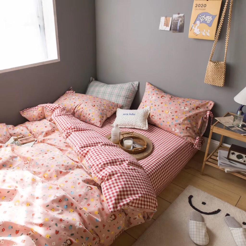 Bô Chăn ga Cotton thắt nơ mẫu mới - Hàng nhập khẩu 100% Cotton