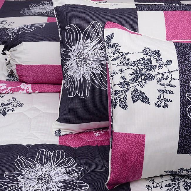 Bộ Drap Cotton Vải Thắng Lợi Áo Gối Chần Gòn lá tím