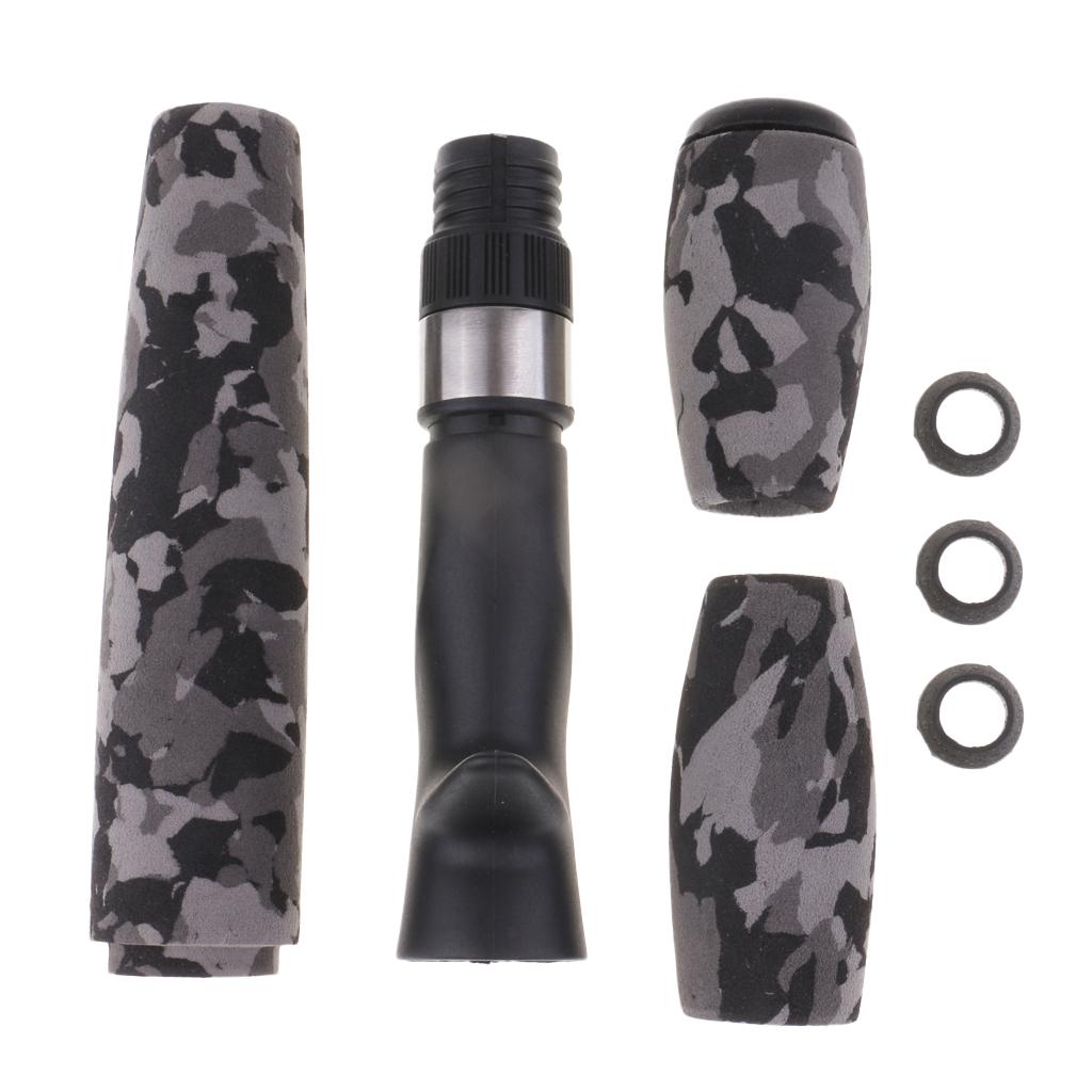 Spinning Fishing Rod EVA Handle Split Grip Kit & Reel Seat