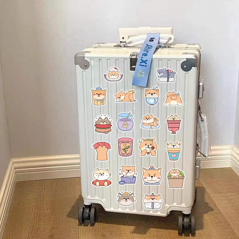 Sticker CHÓ SHIBA INU CHIBI hoạt hình cute trang trí mũ bảo hiểm,guitar,ukulele,điện thoại,sổ tay,laptop