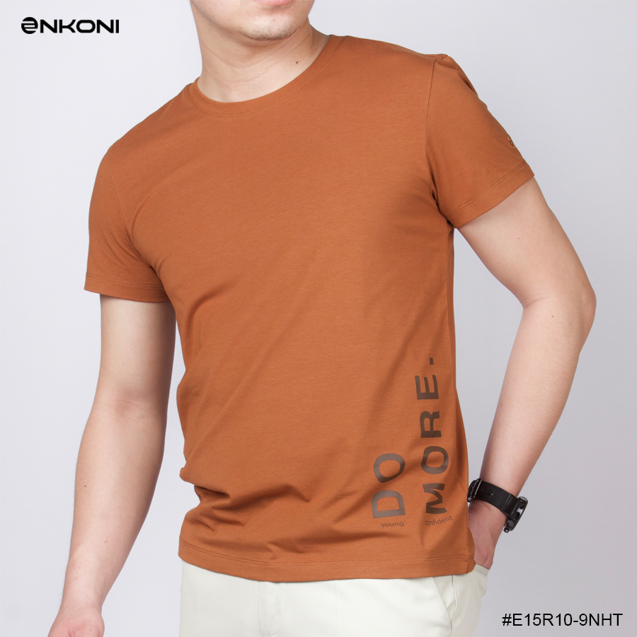 Áo thun nam basic nâu trendy năng động